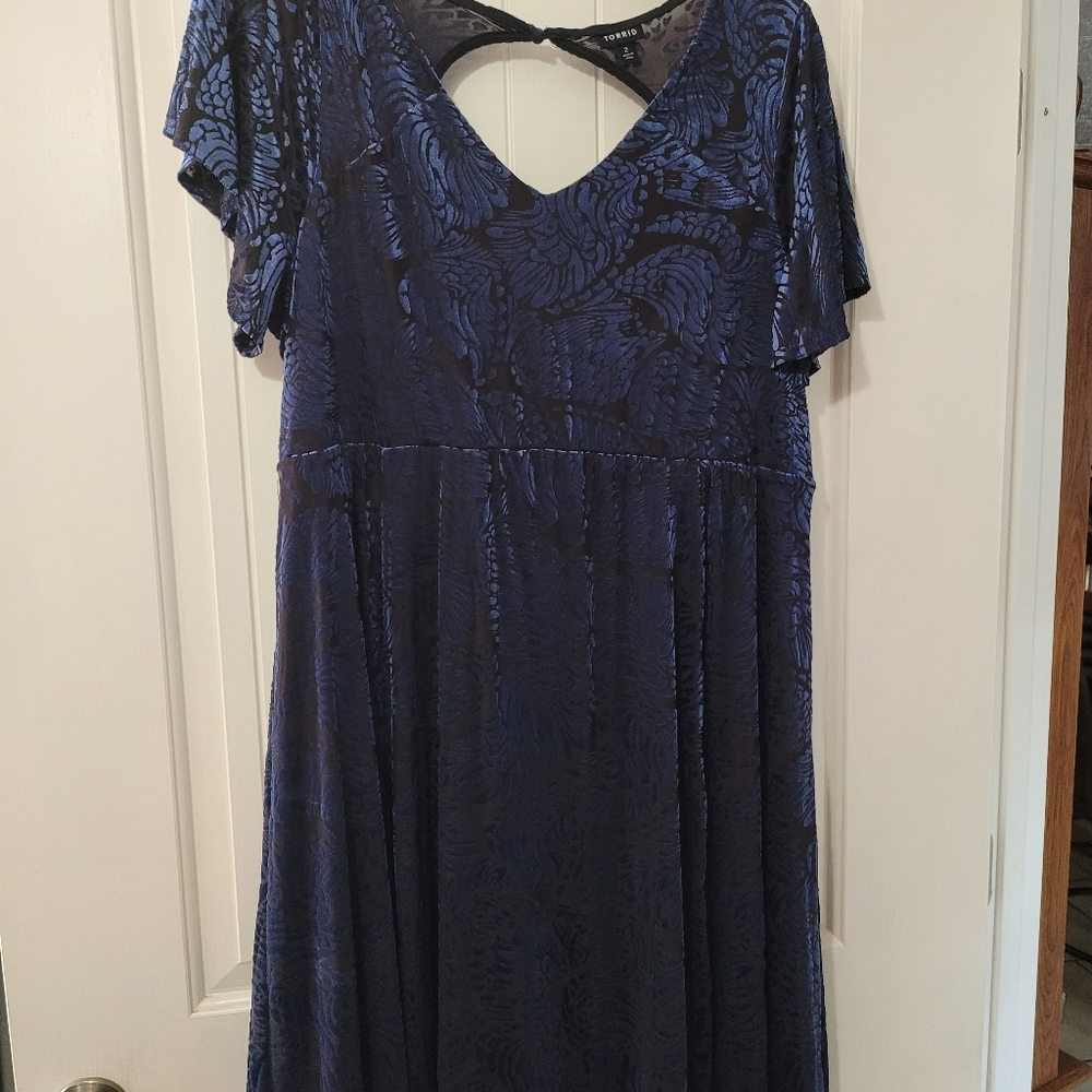 Torrid size 2 Navy Blue dress worn once